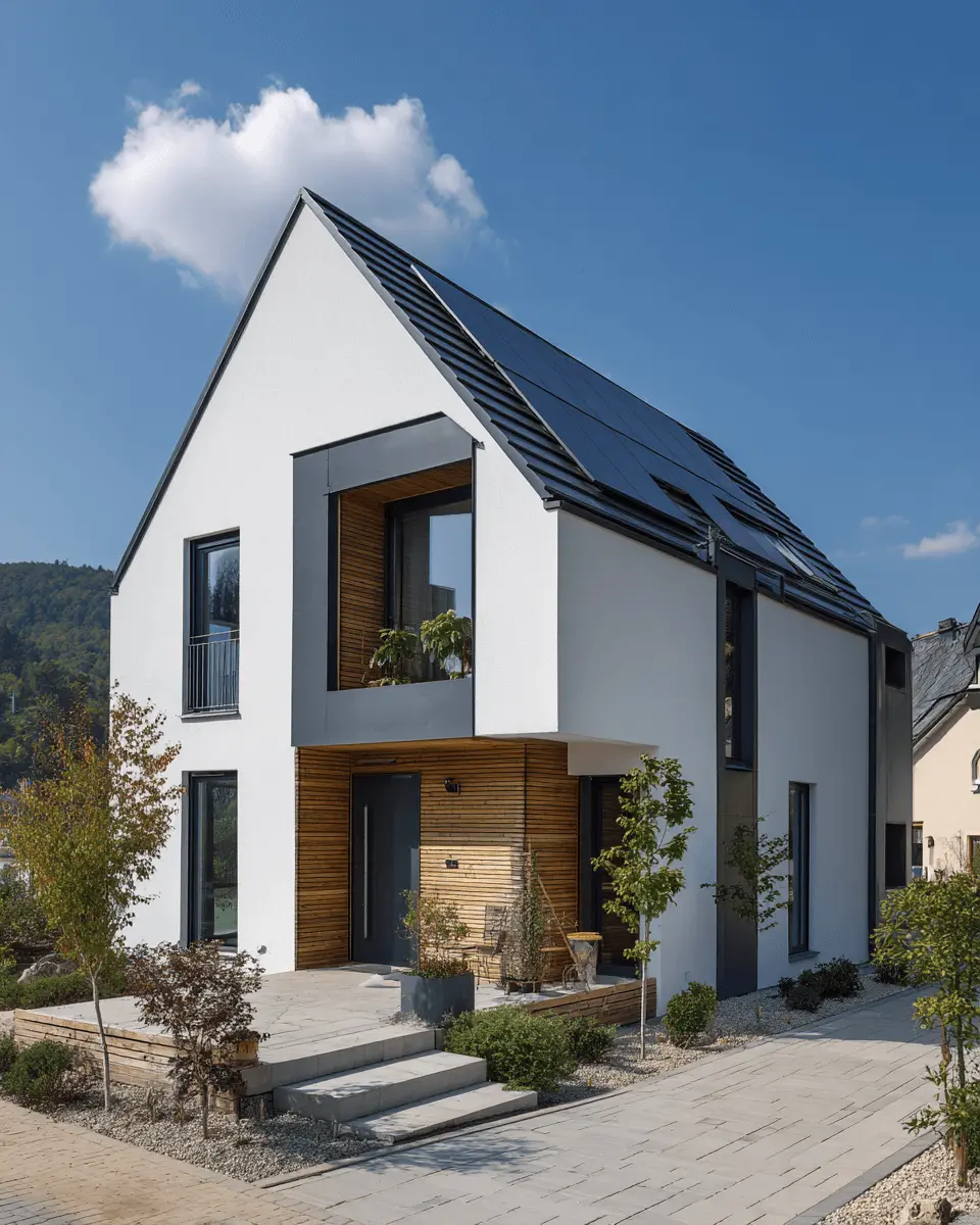 Energieeffizientes Einfamilienhaus mit Solarpanels