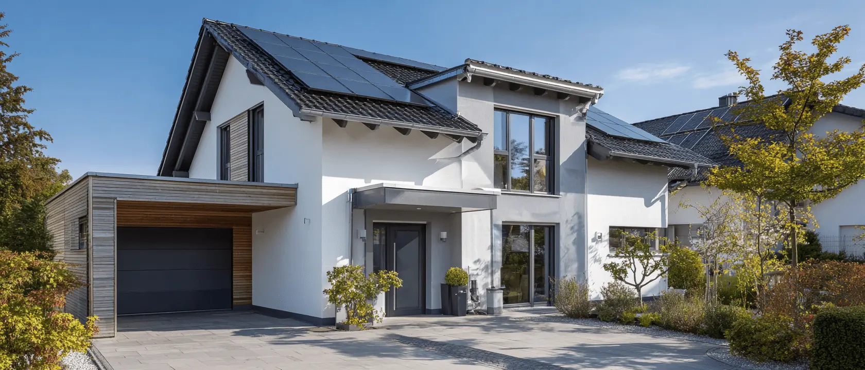 Energetisch saniertes Einfamilienhaus mit Solaranlage auf dem Dach